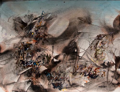 follow-the-suffering-leader Follow the Suffering Leader, 12 x 16 inches, acrylics-watercolor paper. Photo by Anders Tomlinson.