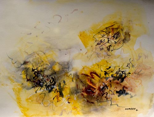 it-was-right-there-a-minute-ago It Was Here A Minute Ago, painting by Anders Tomlinson, 15 x 20 inches, acrylics-watercolor paper. Photo by Anders Tomlinson.