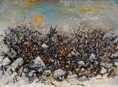 progressioning-pending Progressioning Pending, painting by Anders Tomlinson, 15 x 20 inches, acrylics-watercolor paper.