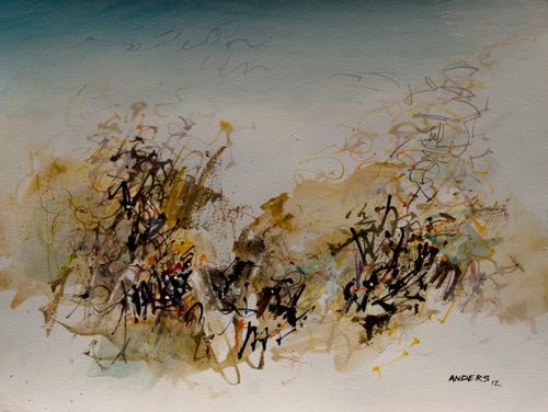 pulling-against-the-grain Pulling Against the Grain, painting by Anders Tomlinson, 12 x 16 inches, acrylics-watercolor paper. Photo by Anders Tomlinson.