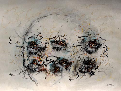 talking-sixth-sense Talking Sixth Sense, painting by Anders Tomlinson, 16 x 20 inches, acrylics- watercolor paper. Photo by Anders Tomlinson.